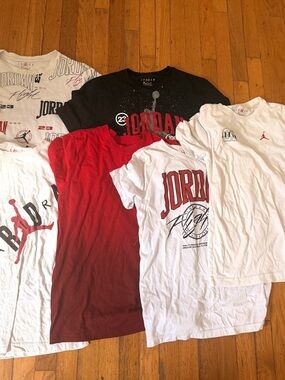 Jordan Kids Short Sleeve Tee Bundle in White, Red & Black
